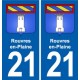 21 Genlis blason autocollant plaque stickers ville