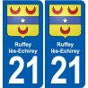 21 Genlis blason autocollant plaque stickers ville