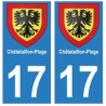 17 Châtelaillon-Plage ville autocollant plaque