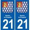 21 Saulon-la-Chapelle blason autocollant plaque stickers ville
