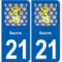 21 Seurre blason autocollant plaque stickers ville