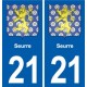 21 Seurre blason autocollant plaque stickers ville