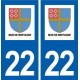 22 Yffiniac logo ville autocollant plaque sticker