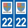 22 Yffiniac logo ville autocollant plaque sticker