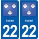 22 Plancoët blason ville autocollant plaque sticker