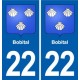 22 Plancoët blason ville autocollant plaque sticker