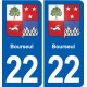 22 Plancoët blason ville autocollant plaque sticker