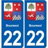 22 Plancoët blason ville autocollant plaque sticker
