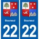 22 Plancoët blason ville autocollant plaque sticker