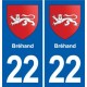22 Plancoët blason ville autocollant plaque sticker