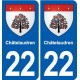 22 Plancoët blason ville autocollant plaque sticker