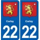 22 Plancoët blason ville autocollant plaque sticker