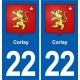 22 Plancoët blason ville autocollant plaque sticker