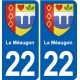 22 Plancoët blason ville autocollant plaque sticker