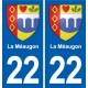 22 Plancoët blason ville autocollant plaque sticker