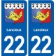 22 Plancoët blason ville autocollant plaque sticker