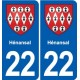 22 Plancoët blason ville autocollant plaque sticker