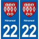 22 Plancoët blason ville autocollant plaque sticker