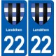 22 Plancoët blason ville autocollant plaque sticker