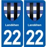 22 Plancoët blason ville autocollant plaque sticker