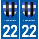 22 Plancoët blason ville autocollant plaque sticker