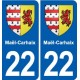 22 Plancoët blason ville autocollant plaque sticker