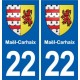 22 Plancoët blason ville autocollant plaque sticker