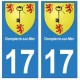 17 Dompierre-sur-Mer ville autocollant plaque
