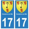 17 Dompierre-sur-Mer ville autocollant plaque