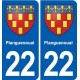 22 Plancoët blason ville autocollant plaque sticker