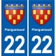 22 Plancoët blason ville autocollant plaque sticker