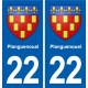 22 Plancoët blason ville autocollant plaque sticker