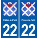 22 Plancoët blason ville autocollant plaque sticker