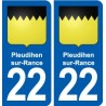 22 Plancoët blason ville autocollant plaque sticker