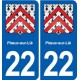 22 Plancoët blason ville autocollant plaque sticker