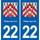 22 Plancoët blason ville autocollant plaque sticker