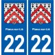 22 Plancoët blason ville autocollant plaque sticker