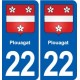 22 Plancoët blason ville autocollant plaque sticker