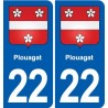 22 Plancoët blason ville autocollant plaque sticker