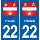 22 Plancoët blason ville autocollant plaque sticker