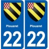 22 Plancoët blason ville autocollant plaque sticker