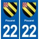 22 Plancoët blason ville autocollant plaque sticker