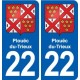 22 Plancoët blason ville autocollant plaque sticker