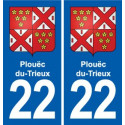 22 Plancoët blason ville autocollant plaque sticker