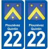 22 Plancoët blason ville autocollant plaque sticker