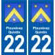 22 Plancoët blason ville autocollant plaque sticker