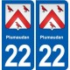 22 Plancoët blason ville autocollant plaque sticker
