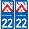 22 Plancoët blason ville autocollant plaque sticker