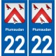 22 Plancoët blason ville autocollant plaque sticker