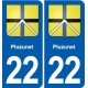 22 Plancoët blason ville autocollant plaque sticker